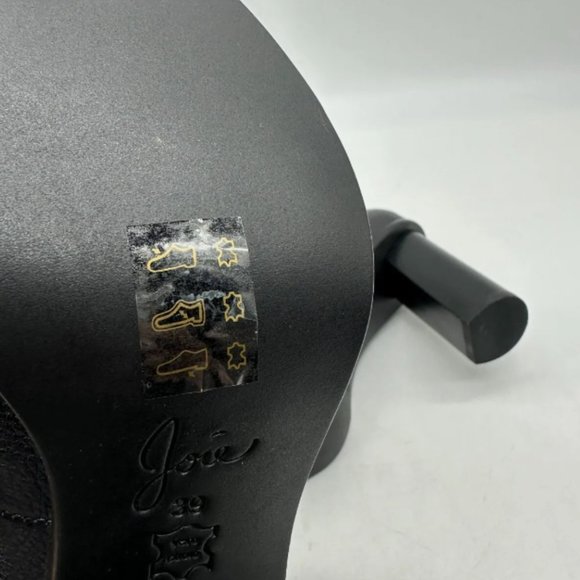 Joie Cordelia Black Leather Lace Up Peep Toe Ankle Boots Heels Sz 8 M Block Heel - Picture 2 of 10